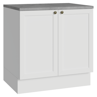 Balcão de Cozinha 80 x 60 cm 2 Portas (Com Tampo) Branco Vik Madesa