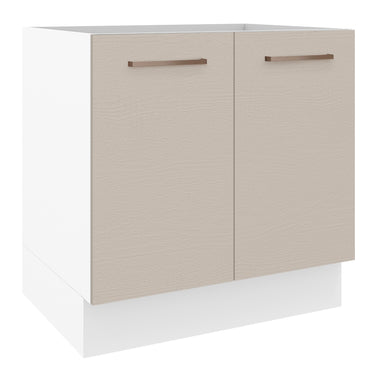 Balcão de Cozinha 80 x 60 cm 2 Portas (Sem Tampo) Branco/Crema Agata Madesa