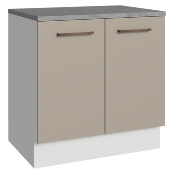 Balcão 80 x 60 cm 2 Portas (Com Tampo) Branco/Crema Agata Madesa