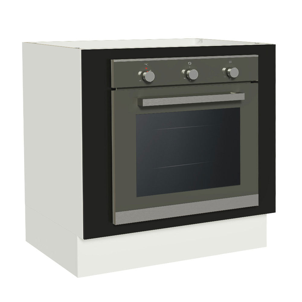 Balcão para Forno de Embutir 80 x 60 cm Sem Tampo Branco/Preto Agata, Glamy, Madesa