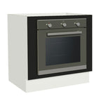 Balcão para Forno de Embutir 80 x 60 cm Sem Tampo Branco/Preto Agata, Glamy, Madesa