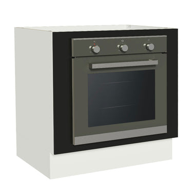 Balcão para Forno de Embutir 80 x 60 cm Sem Tampo Branco/Preto Agata, Glamy, Madesa