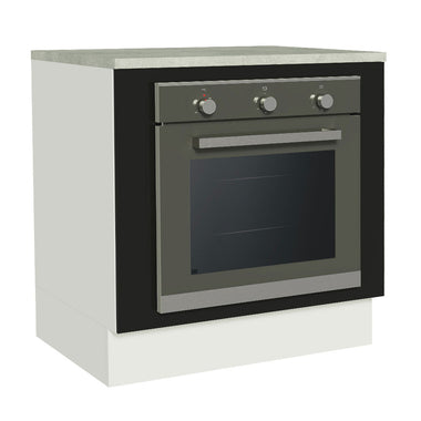 Balcão para Forno de Embutir 80 x 60 cm Com Tampo Branco/Preto Agata, Glamy Madesa