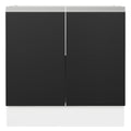 Balcão Cozinha 80 x 60 cm 2 Portas (Sem Tampo) Branco/Preto Glamy Madesa