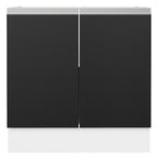 Balcão Cozinha 80 x 60 cm 2 Portas (Sem Tampo) Branco/Preto Glamy Madesa