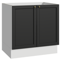 Balcão de Cozinha 80 x 60 cm 2 Portas (Sem Tampo) Branco/Preto Vik Madesa