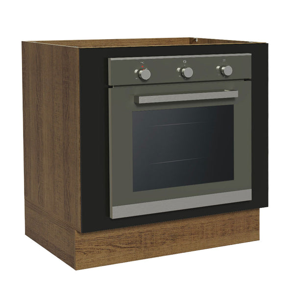 Balcão para Forno de Embutir 80 x 60 cm Sem Tampo Rustic/Preto Agata, Glamy, Madesa
