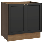 Balcão de Cozinha 80 x 60 cm 2 Portas (Sem Tampo) Rustic/Preto Vik Madesa