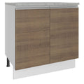Balcão Madesa Glamy 80 x 60 cm 2 Portas (Com Tampo) Branco/Rustic