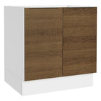 Balcão Cozinha 80 x 60 cm 2 Portas (Sem Tampo) Branco/Rustic Stella Madesa