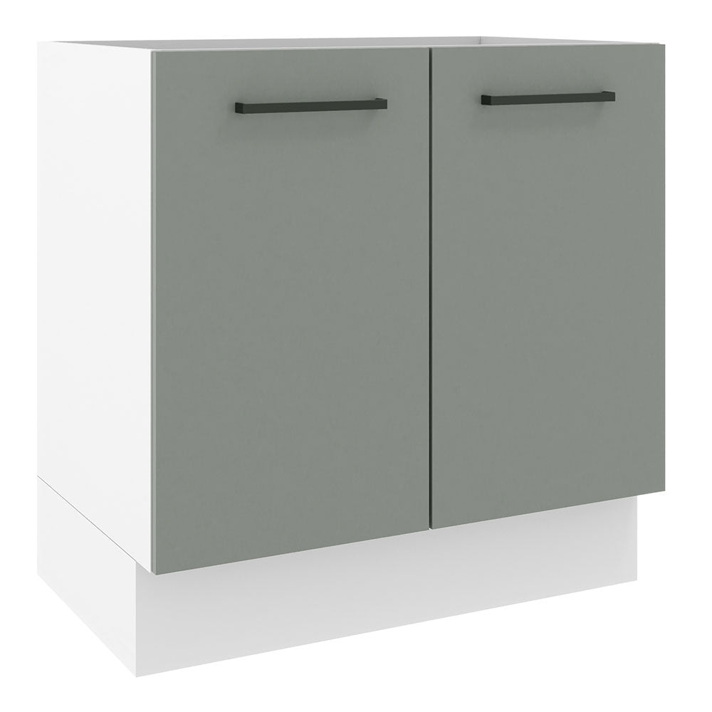 Balcão de Cozinha Madesa Agata 80 x 60 cm 2 Portas (Sem Tampo) Branco/Cinza