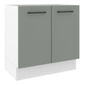 Balcão de Cozinha Madesa Agata 80 x 60 cm 2 Portas (Sem Tampo) Branco/Cinza