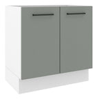 Balcão de Cozinha Madesa Agata 80 x 60 cm 2 Portas (Sem Tampo) Branco/Cinza