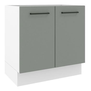 Balcão de Cozinha Madesa Agata 80 x 60 cm 2 Portas (Sem Tampo) Branco/Cinza