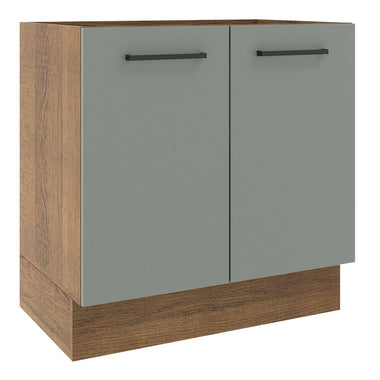 Balcão de Cozinha Madesa Agata 80 x 60 cm 2 Portas (Sem Tampo) Rustic/Cinza