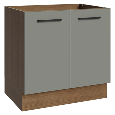 Balcão de Cozinha Madesa Agata 80 x 60 cm 2 Portas (Sem Tampo) Rustic/Cinza