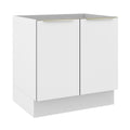 Balcão Madesa Lux 80 cm 2 Portas (Sem Tampo) Branco/Branco Veludo