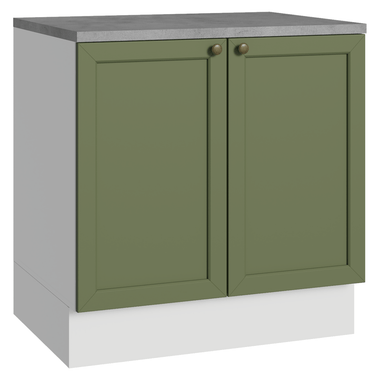 Balcão de Cozinha 80 x 60 cm 2 Portas (Com Tampo) Branco/Verde Vik Madesa
