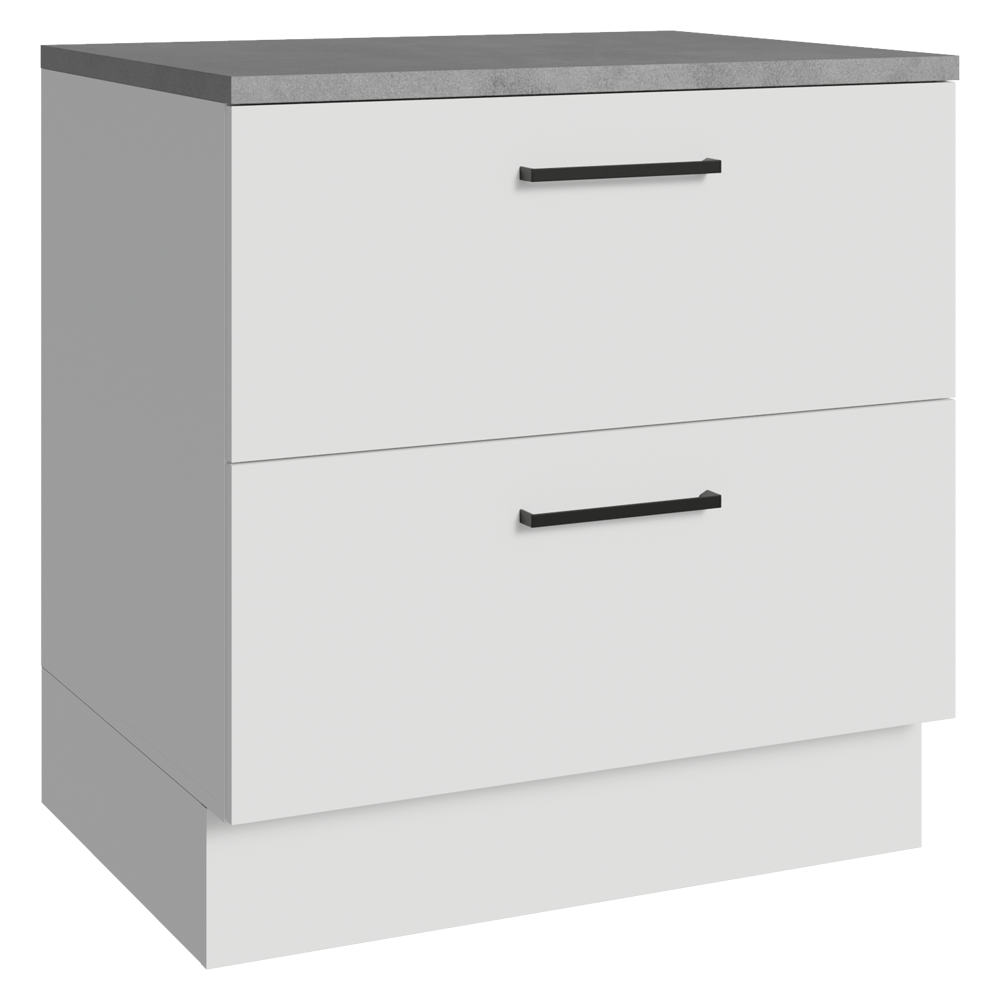 Balcão de Cozinha 80 x 60 cm 2 Gavetas (Com Tampo) Branco Agata Madesa
