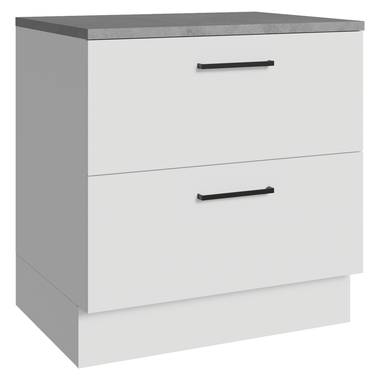 Balcão de Cozinha 80 x 60 cm 2 Gavetas (Com Tampo) Branco Agata Madesa