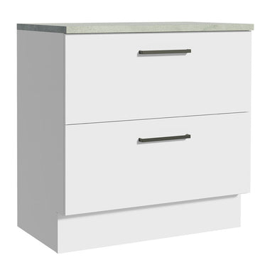 Balcão de Cozinha 80 x 60 cm 2 Gavetas (Com Tampo) Branco Agata Madesa