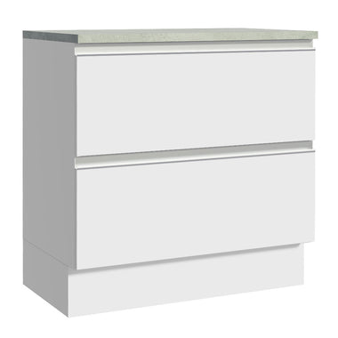 Balcão de Cozinha 80 x 60 cm 2 Gavetas (Com Tampo) Branco Glamy Madesa
