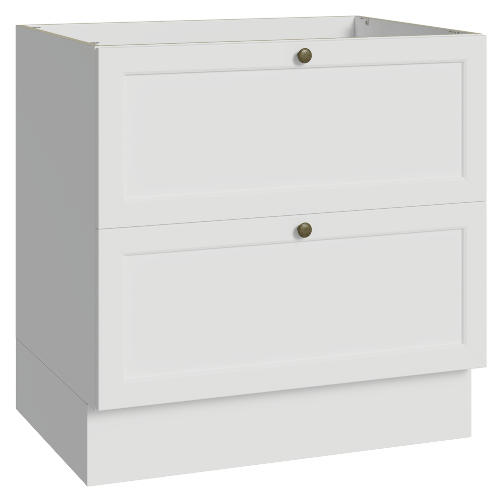 Balcão de Cozinha 80 x 60 cm 2 Gavetas (Sem Tampo) Branco Vik Madesa