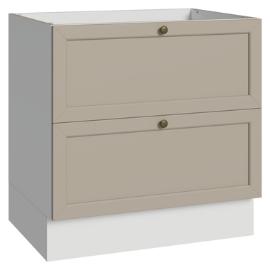 Balcão de Cozinha 80 x 60 cm 2 Gavetas (Sem Tampo) Branco/Crema Vik Madesa