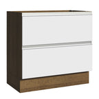 Balcão de Cozinha 80 x 60 cm 2 Gavetas (Sem Tampo) Rustic/Branco Glamy Madesa
