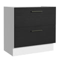 Balcão de Cozinha 80 x 60 cm 2 Gavetas (Sem Tampo) Branco/Preto Agata Madesa