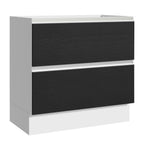 Balcão de Cozinha 80 x 60 cm 2 Gavetas (Sem Tampo) Branco/Preto Glamy Madesa
