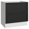 Balcão de Cozinha 80 x 60 cm 2 Gavetas (Sem Tampo) Branco/Preto Vik Madesa