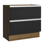 Balcão de Cozinha 80 x 60 cm 2 Gavetas (Sem Tampo) Rustic/Preto Glamy Madesa