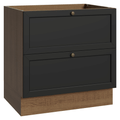 Balcão de Cozinha 80 x 60 cm 2 Gavetas (Sem Tampo) Rustic/Preto Vik Madesa