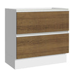 Balcão de Cozinha 80 x 60 cm 2 Gavetas (Sem Tampo) Branco/Rustic Glamy Madesa