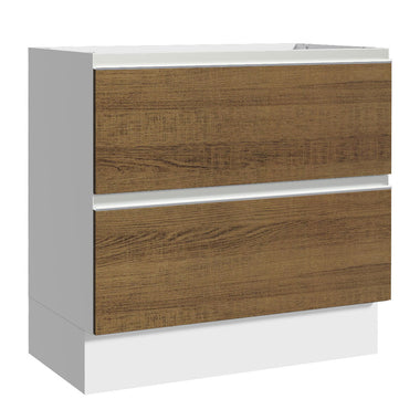 Balcão de Cozinha 80 x 60 cm 2 Gavetas (Sem Tampo) Branco/Rustic Glamy Madesa