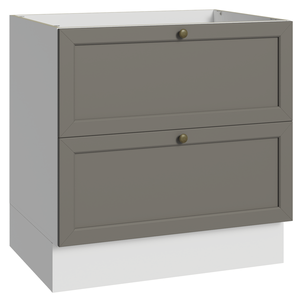 Balcão de Cozinha 80 x 60 cm 2 Gavetas (Sem Tampo) Branco/Cinza Vik Madesa