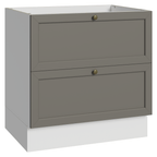 Balcão de Cozinha 80 x 60 cm 2 Gavetas (Sem Tampo) Branco/Cinza Vik Madesa