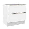Balcão Madesa Lux 80 cm 2 Gavetas (Sem Tampo) Branco/Branco Veludo