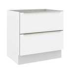 Balcão Madesa Lux 80 cm 2 Gavetas (Sem Tampo) Branco/Branco Veludo