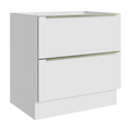 Balcão de Cozinha 80 x 60 cm 2 Gavetas (Sem Tampo) Branco/Branco Veludo Lux Madesa