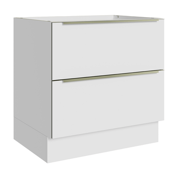 Balcão de Cozinha 80 x 60 cm 2 Gavetas (Sem Tampo) Branco/Branco Veludo Lux Madesa