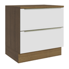 Balcão 80 x 60 cm 2 Gavetas (Com Tampo) Rustic/Branco Veludo Lux Madesa