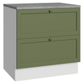 Balcão de Cozinha 80 x 60 cm 2 Gavetas (Com Tampo) Branco/Verde Vik Madesa