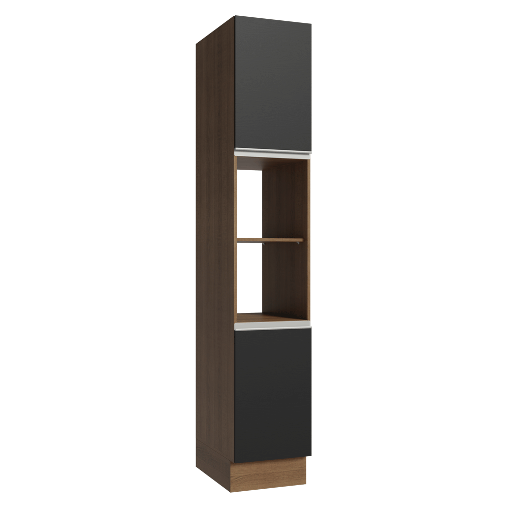 Paneleiro 40 x 60 cm 2 Portas e 2 Nichos Rustic/Preto Glamy Madesa