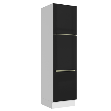 Paneleiro 60 x 60 cm 3 Portas Branco/Preto Lux Madesa