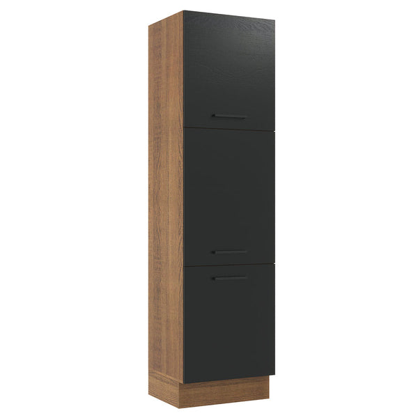 Paneleiro Madesa Agata 60 x 60 cm 3 Portas Rustic/Preto
