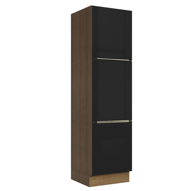 Paneleiro 60 x 60 cm 3 Portas Rustic/Preto Lux Madesa