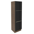 Paneleiro Madesa Lux 60 cm 3 Portas Rustic/Preto