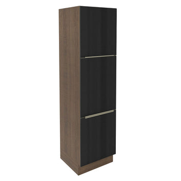 Paneleiro Madesa Lux 60 cm 3 Portas Rustic/Preto